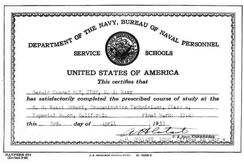 Imperial Beach CT School Class xx-53(R)  -  April 1953