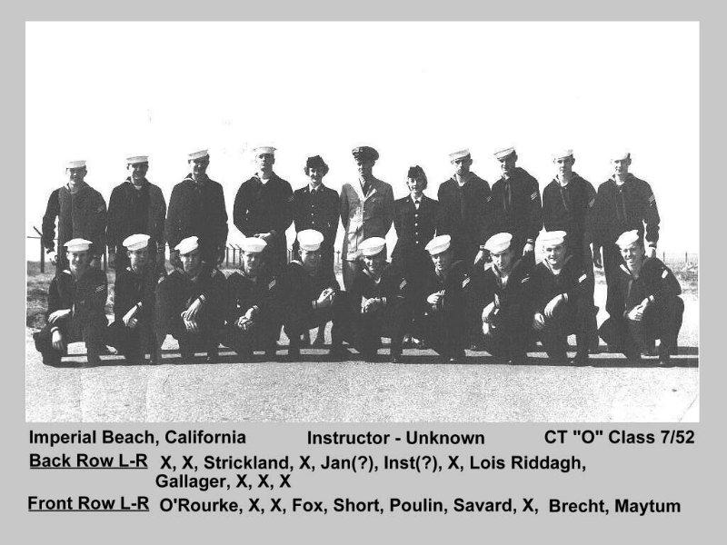 Imperial Beach (IB) Adv. Class ?-52(O) July 1952 - Instructor CTC unknown