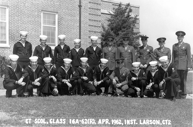 Corry Field CT School CTR Basic Class 16A-62(R) April 1962 - Instructor: CT2 Larson