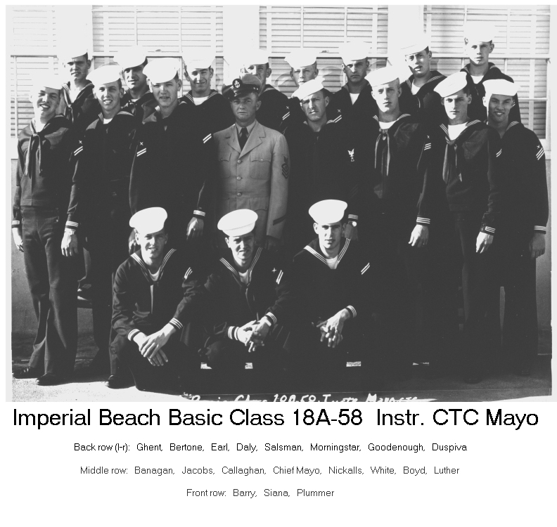 Imperial Beach CT School Basic Class 18A-58(R) - Summer 1958
