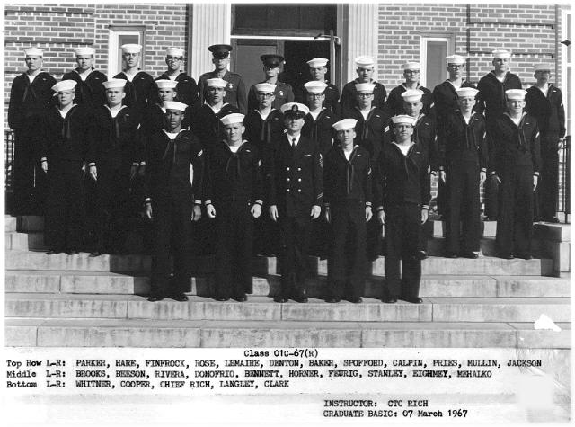 Corry Field CT School Basic Class 01C-67(R) March 1967 - Instructor:  CTC Monty Rich