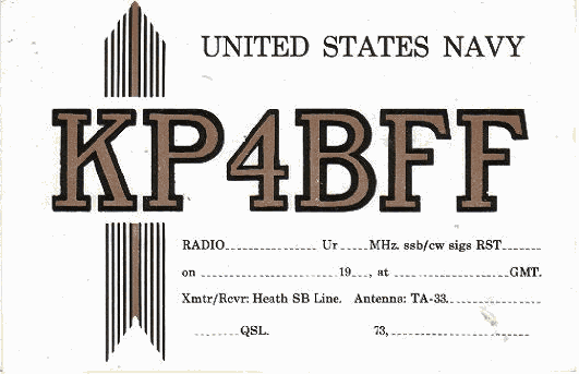 KP4BFF ... Sabana Seca, Puerto Rico .. circa 1968-1971