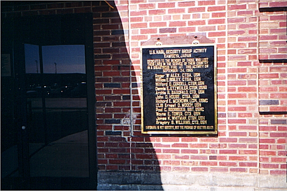 Image from Jay R. Browne .. Kamiseya Fire Tribute Plaque at the Naval Security Group Command Display