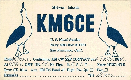 KM6CE Midway Islands .. circa 1964