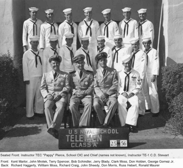 San Diego CT(O) Basic Teleman Class 25-56 -  1956 - Instructors TEC Pierce/TE1 Stewart