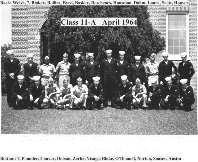 Corry Field CT School Advanced Class 11A-64(R) Apr 1964 - Instructor: CT1 Deschenes