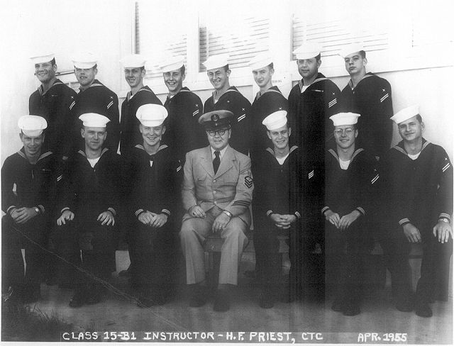 Imperial Beach (IB) Basic Class 15-B1-55(R) April 1955 - Instructor: CTC Priest