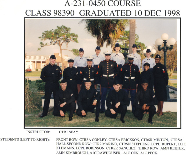 Corry Station CTR School Adv. Class 98390 Dec 1998 - Instructor:  CTR1 Seay