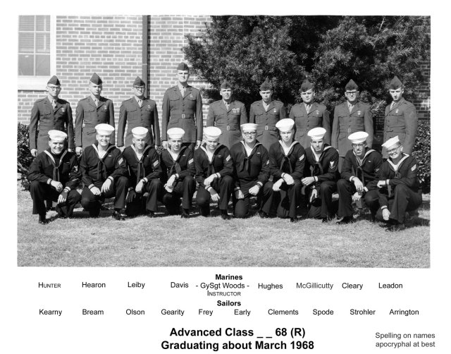 Corry Field CT School CTR Adv. Class ?-68(R) March 1968 - Instructor: GYSGT Woods (USMC)
