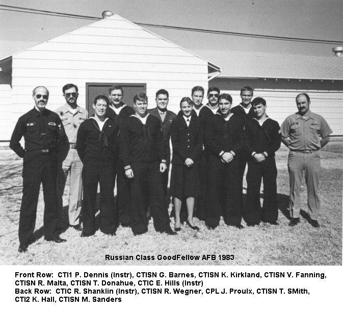 NTTCD Goodfellow AFB Russian CTI A School Phase II class - 1983