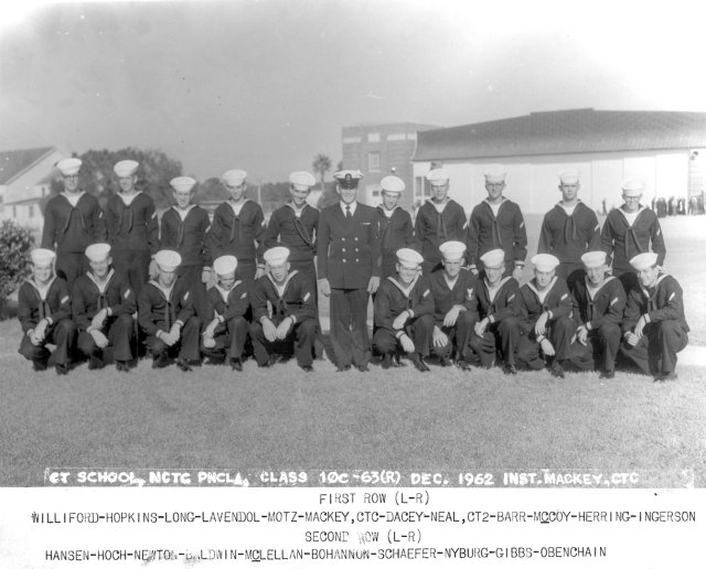 Corry Field CTR School Basic Class 10C-63(R) December 1962 - Instructor:  CTC Mackey