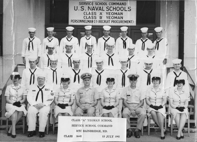 Bainbridge, MD YN/CTA School 24-62 July 13, 1962 - Instructors:  Unknown