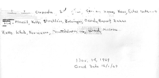 Corry Field CT School Advanced CTR Class of December 1969 - Instructor:  CTR1 Willard E. Lynch Jr